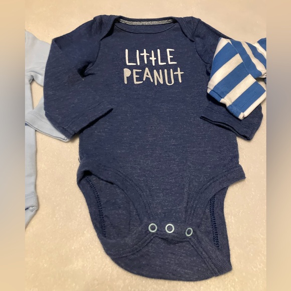 Blue and Navy Kids Onesie Set w/ “little peanut” - Picture 3 of 4
